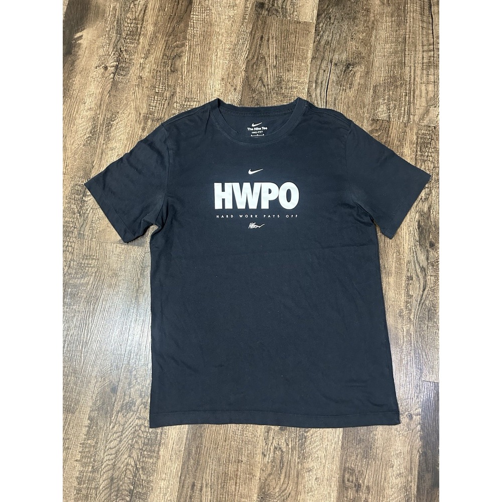 Nike Dri-FIT HWPO Tee Shirt Mens M Black Hard Work Pays Off Mat Fraser Gym - Picture 1 of 7